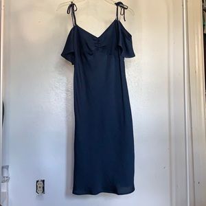 Navy blue fit and flare dress
